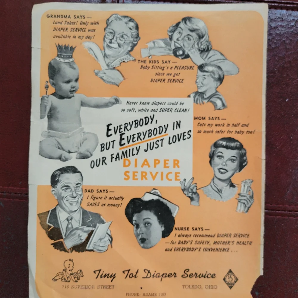 Vintage Baby Diaper Tiny Tot Ephemera ~ Baby Shower ~ Scrapbook ~ Crafts ~ FINAL